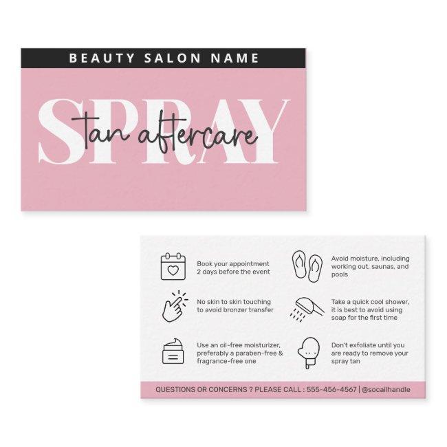 Modern Editable Sunless Spray Tan Aftercare Card