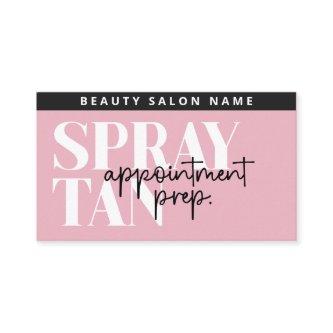 Modern Editable Sunless Spray Tan Preparation Card