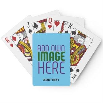MODERN EDITABLE SWAG SKY BLUE IMAGE TEXT TEMPLATE POKER CARDS