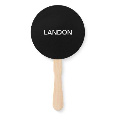 Modern Editable Text | Black & White Hand Fan