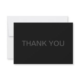 Modern Editable Text | Dark Grey & Black Thank You Card