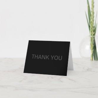 Modern Editable Text | Dark Grey & Black Thank You Card