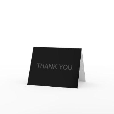 Modern Editable Text | Dark Grey & Black Thank You Card