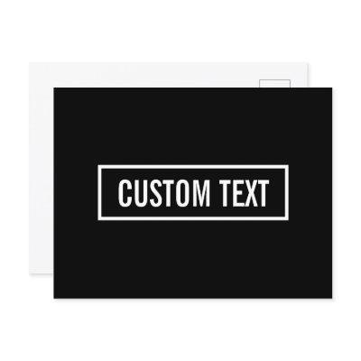 Modern Editable Text in White Logo Style Frame Postcard