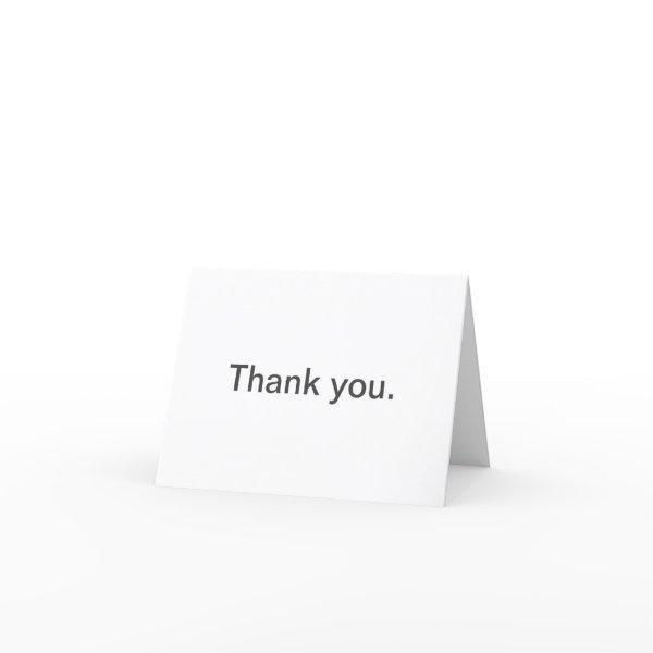 Modern Editable Text | White & Dark Grey Thank You Card