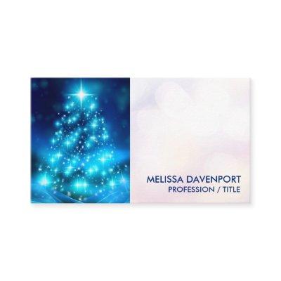 Modern Electric Blue Christmas Tree with Lights