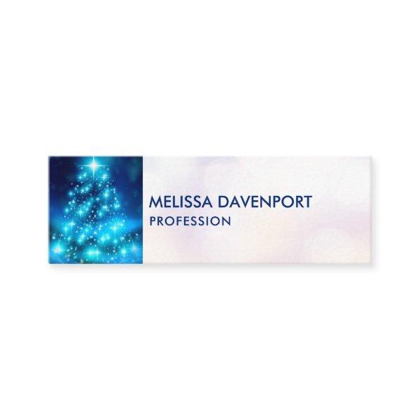 Modern Electric Blue Christmas Tree with Lights Mini