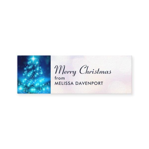 Modern Electric Blue Christmas Tree with Lights Mini
