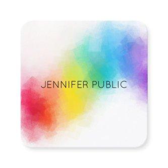 Modern Elegant Abstract Rainbow Colors Template Square