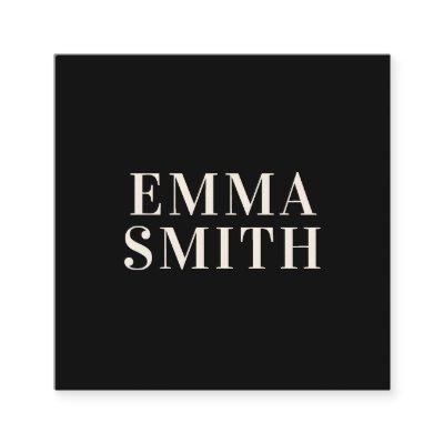 Modern Elegant Black Cream Professional Square Bus Square