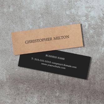 Modern Elegant Black Faux Kraft Paper Consultant Mini