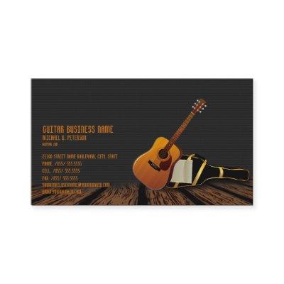 Modern Elegant Black Music Guitar Business  Card