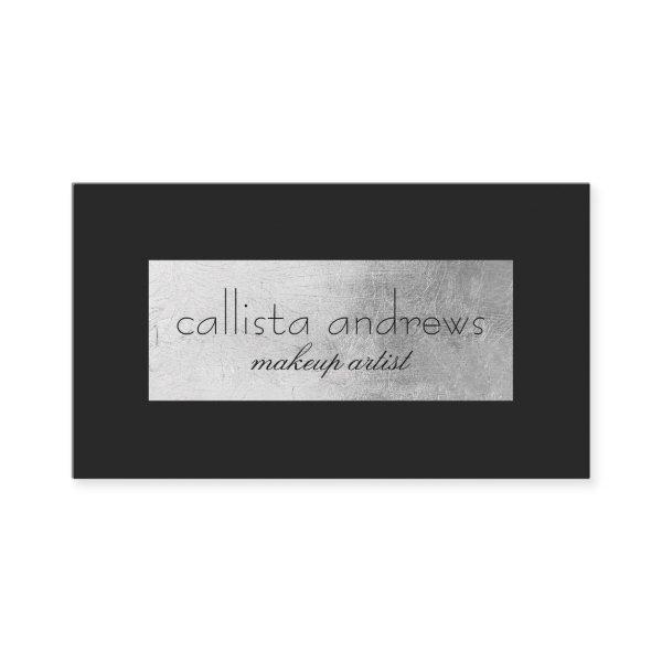 Modern Elegant Black Silver Foil Box Border
