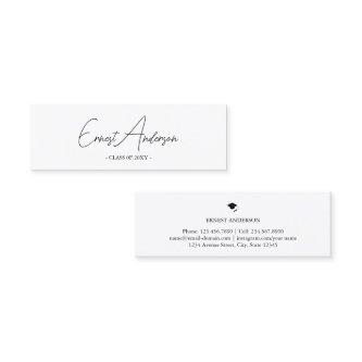 Modern Elegant Black & White Graduation Name Card