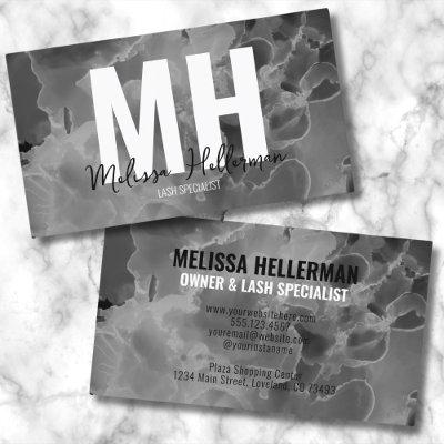 Modern Elegant Black White Monogram