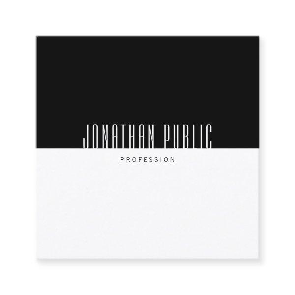 Modern Elegant Black White Professional Template Square