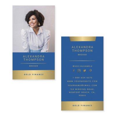 Modern Elegant Blue Gold CEO Professional Photo