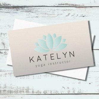 Modern Elegant Blue Lotus Icon Yoga Instructor