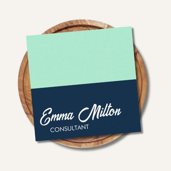 Modern Elegant Blue Mint Bold Consultant Square