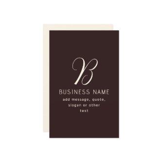 Modern Elegant Business Name Monogram | Dark Brown