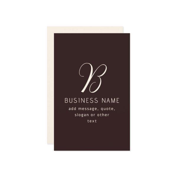 Modern Elegant Business Name Monogram | Dark Brown