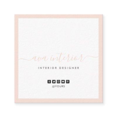 Modern Elegant Calligraphy Designer Blush Social Square