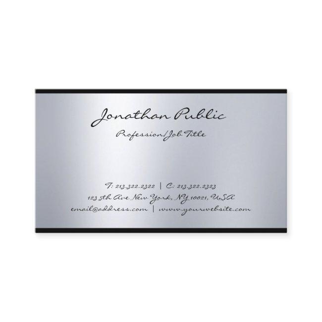 Modern Elegant Calligraphy Script Silver Top Plain