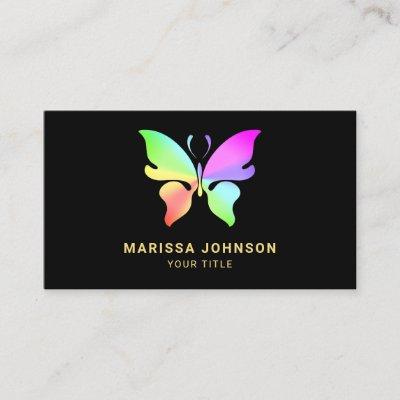 Modern Elegant Chic Colorful Rainbow Butterfly