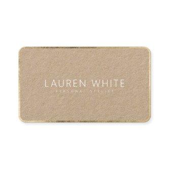 Modern elegant chic gold white minimalist kraft