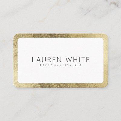 Modern elegant chic gold white minimalist rounded