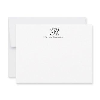 Modern Elegant Chic Monogram Professional Business Note Card