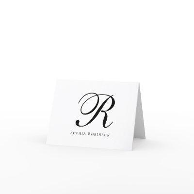 Modern Elegant Chic Monogram Professional Business Thank You Card