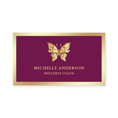 Modern Elegant Chic Pink Gold Foil Butterfly