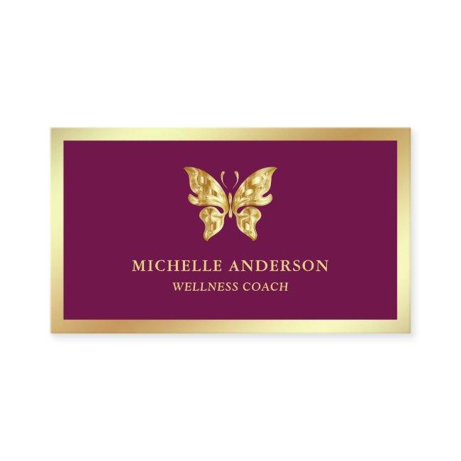 Modern Elegant Chic Pink Gold Foil Butterfly