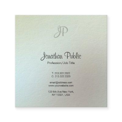 Modern Elegant Colors Monogram Professional Luxury Square