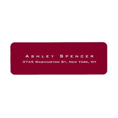 Modern Elegant Cute Unique Dark Red Colored Label