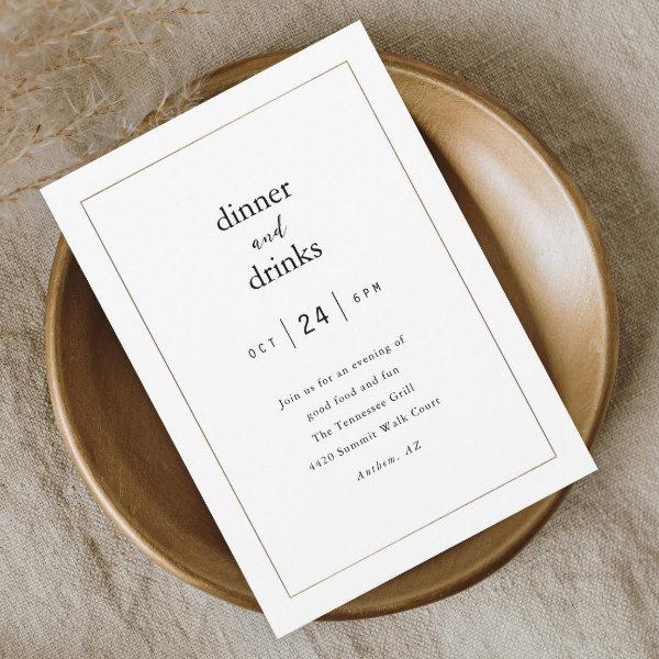 Modern Elegant Dinner and Drinks Business Invitation