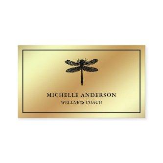 Modern Elegant Faux Gold Foil Dragonfly