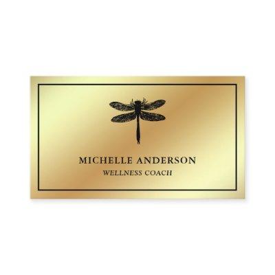 Modern Elegant Faux Gold Foil Dragonfly