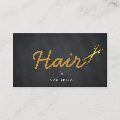 Modern Elegant Faux Gold Hair Stylist Chalkboard