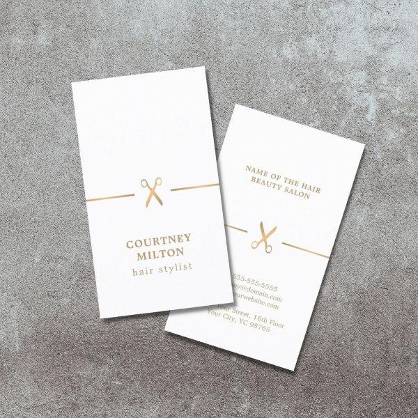 Modern Elegant Faux Gold White Hair Stylist