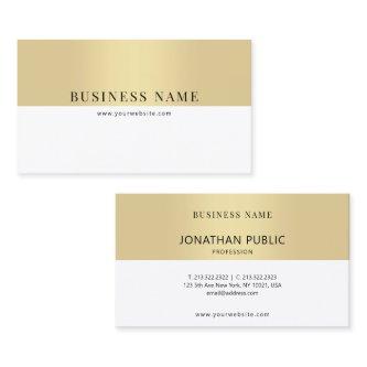 Modern Elegant Faux Gold White Minimalist Template