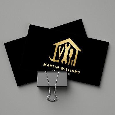 Modern Elegant Gold & Black Handyman