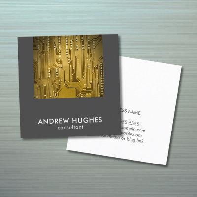 Modern Elegant Gold Circuit Board Consultant Square