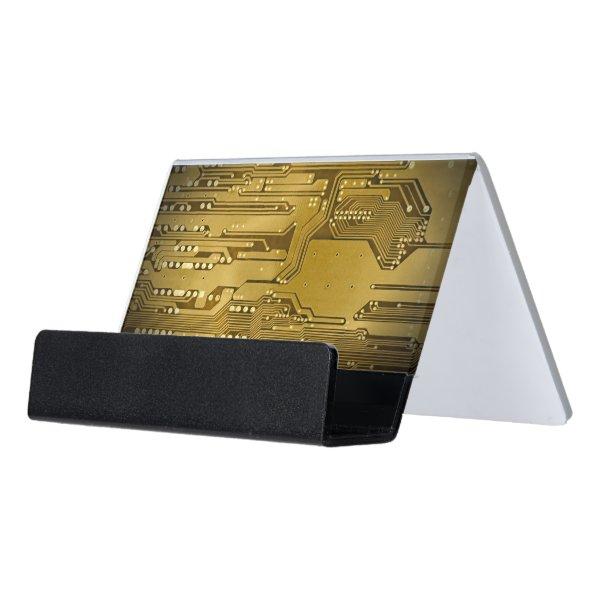 Modern Elegant Gold Circuit Board Photo Desk  Holder