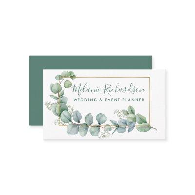 Modern Elegant Gold Frame Eucalyptus Leaves