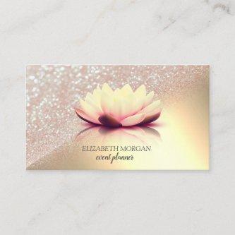 Modern Elegant Gold Glitter Bokeh Ombre Lotus