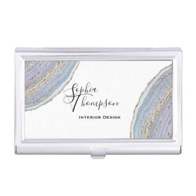 Modern Elegant Gold Lavender Geode Agate  Case