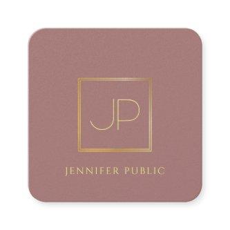 Modern Elegant Gold Monogram Template Luxurious Square