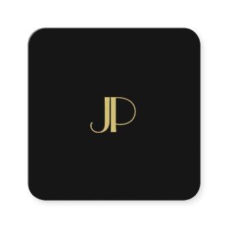 Modern Elegant Gold Monogram Template Trendy Square